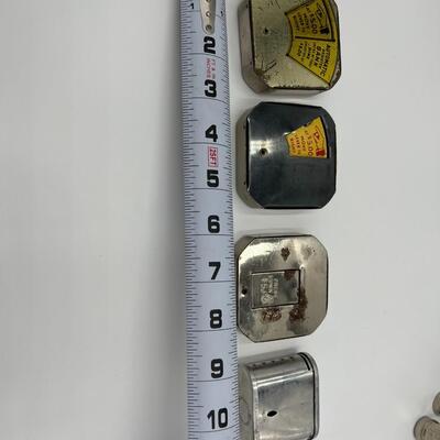 Lot of 11 Vintage Metal Dime Coin Banks