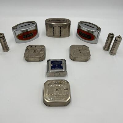 Lot of 11 Vintage Metal Dime Coin Banks