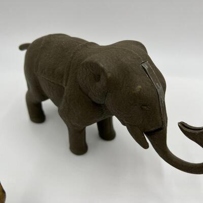 Premium Lot of 5 Antique Collector Metal Cast Iron Animal Coin Banks