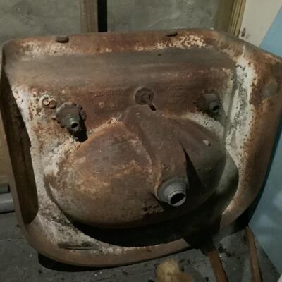 Standard brand sink- vintage sink with faucets