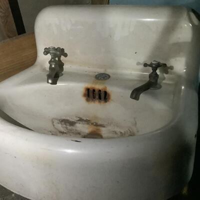 Standard brand sink- vintage sink with faucets