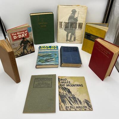 Lot of 10 War Related Vintage Books 1920s 1930s 1940s 1950s 1960s
