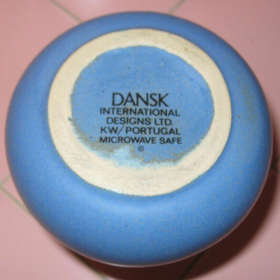 MS Vintage Dansk 5" Bud Vase Mesa Sky Blue Portugal 1990 Ceramic