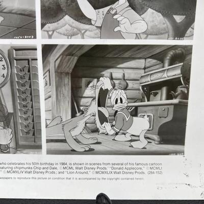 Very Rare Disney Donald Duck Animated Stills and Drawing Autographed by Bill Justice and Clarence Nash