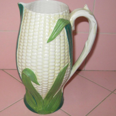 MS Antique Victorian 7" Corn Cob Pitcher Made In England Majolica