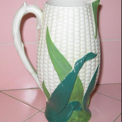 MS Antique Victorian 7" Corn Cob Pitcher Made In England Majolica