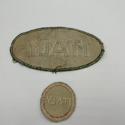 Lot of 2 WW2 Prisoner of War POW Oval and Round Patches