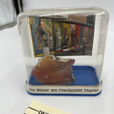 Lot of 2 1989 Berlin Wall Fragment Pieces with Documentation