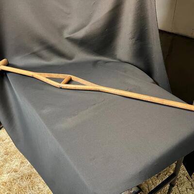 Antique Civil War Era Wood Handmade Crutch