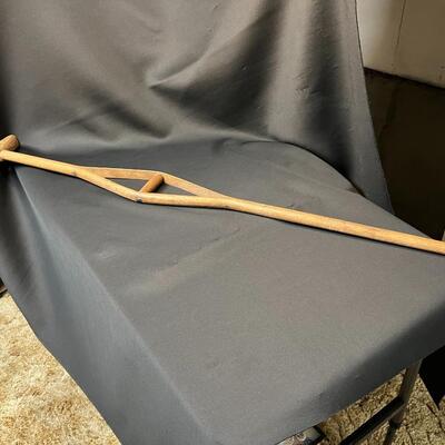 Antique Civil War Era Wood Handmade Crutch
