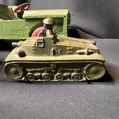 Antique Lot of 7 Military Vehicle Car and Truck Toys