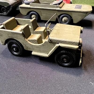 Antique Lot of 7 Military Vehicle Car and Truck Toys