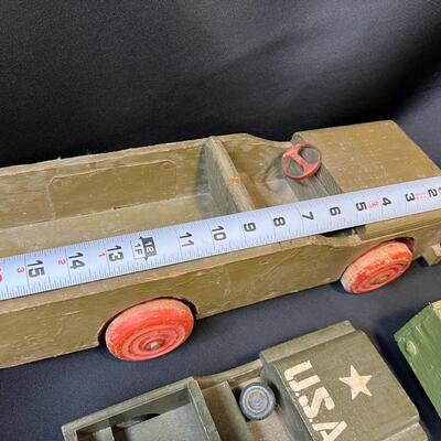 Antique Lot of 7 Military Vehicle Car and Truck Toys