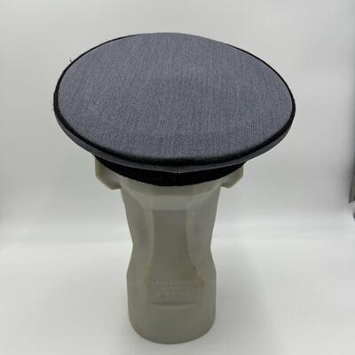 Vintage West Point Grey Blue Military Cadet Visor Cap with Badge and Buttons
