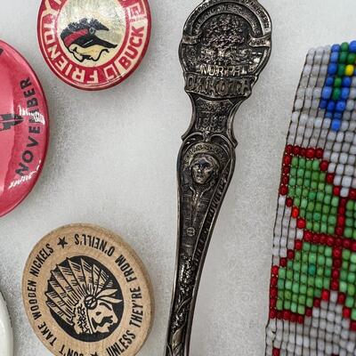 Lot of Native American Buttons Statue and Collectibles