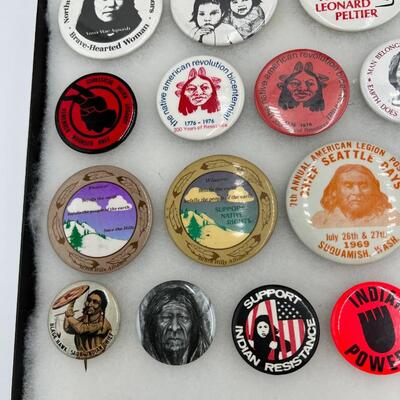 Lot of Native American Buttons Statue and Collectibles