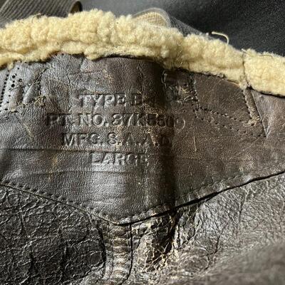 Rare WW2 USAA Leather Sheepskin Lined Pants with Suspenders
