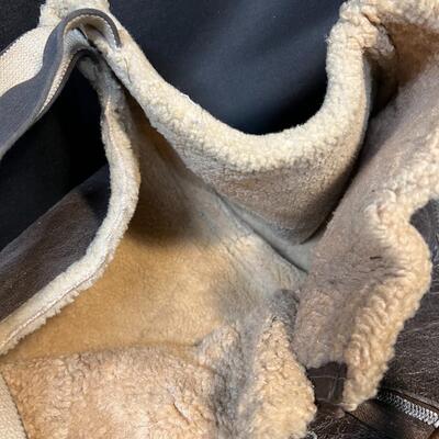 Rare WW2 USAA Leather Sheepskin Lined Pants with Suspenders