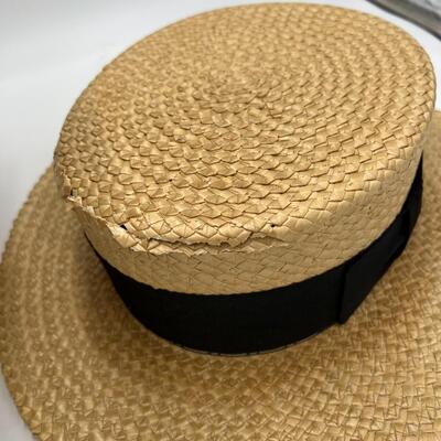 Lot of 2 Early 1900s Men's Straw Hats