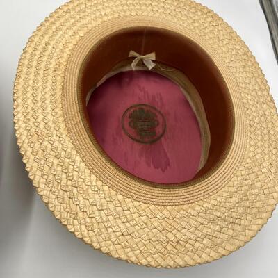 Lot of 2 Early 1900s Men's Straw Hats