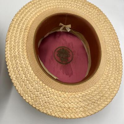 Lot of 2 Early 1900s Men's Straw Hats