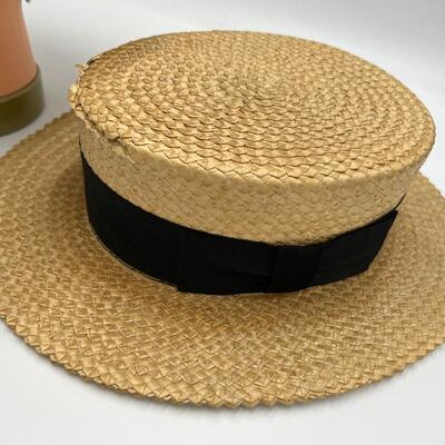 Lot of 2 Early 1900s Men's Straw Hats