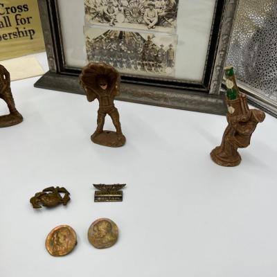 Lot of WW1 Red Cross Poster and Arm Band Pins and Ephemera