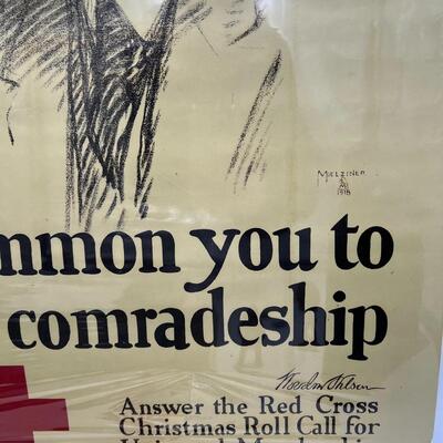 Lot of WW1 Red Cross Poster and Arm Band Pins and Ephemera