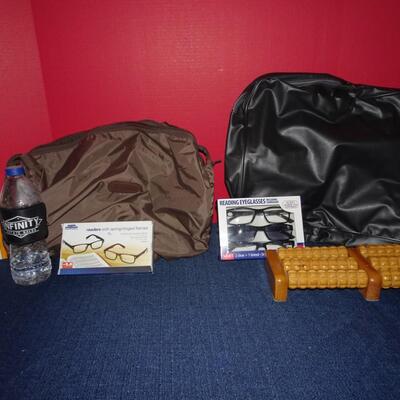 LOT 494. BAGS AND READER GLASSES
