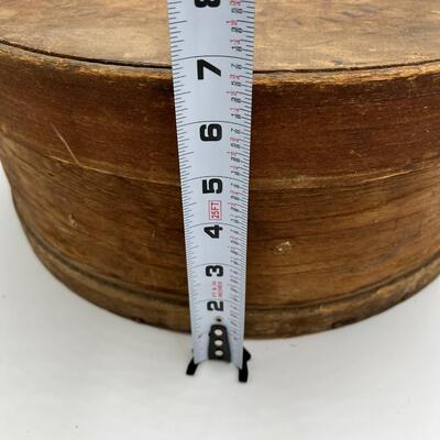 Antique Circa 1910 Wood Handmade Cheese Box with Lid