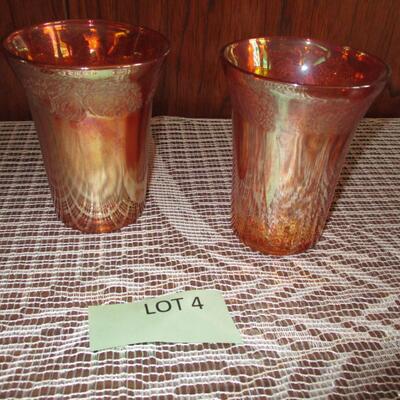 Marigold Carnival/Iridescent Glassware