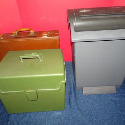 LOT 498. SHREDDER, BRIEFCASE AND FILE