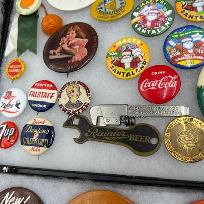 Large Lot of Vintage Commercial Brand and Advertising Related Buttons Pin Backs