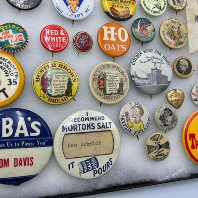 Large Lot of Vintage Commercial Brand and Advertising Related Buttons Pin Backs