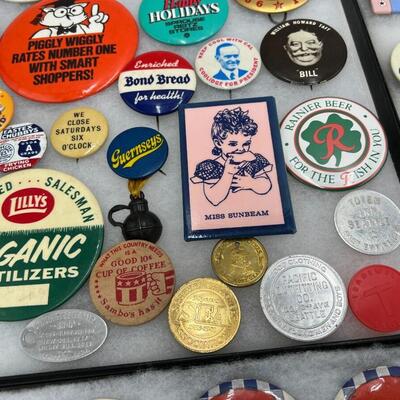 Large Lot of Vintage Commercial Brand and Advertising Related Buttons Pin Backs