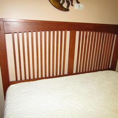 LOT 3  MISSION STYLE QUEEN SIZE BED FRAME WITH TEMPURPEDIC LIKE MATTRESS SET