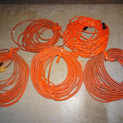 LOT 568. FIVE EXTENSION CORDS