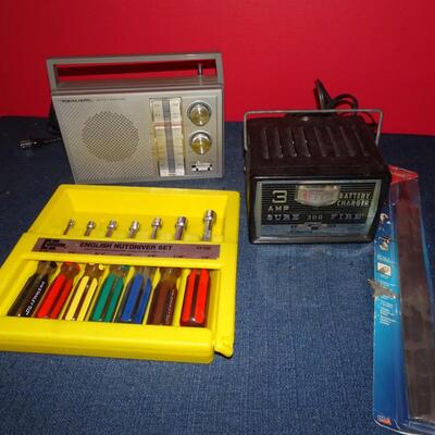 LOT # 604 TOOLD, RADIO AND BATTERY CHARGER
