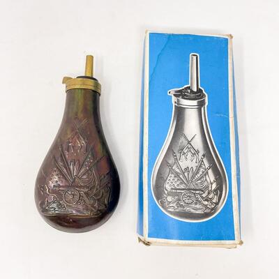 VINTAGE CIVIL WAR POWDER FLASK REPLICA - MADE IN ITALY