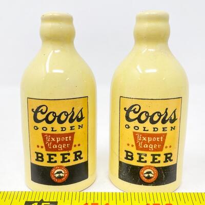 COORS GOLDEN BEER BOTTLE SALT & PEPPER SHAKERS #1