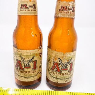 A-1 PILSNER BEER BOTTLE SALT & PEPPER SHAKERS