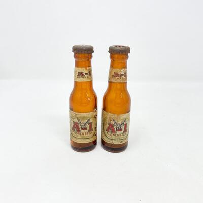 A-1 PILSNER BEER BOTTLE SALT & PEPPER SHAKERS