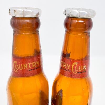 GOETZ COUNTRY CLUB PILSENER BEER BOTTLE SALT & PEPPER SHAKERS #2