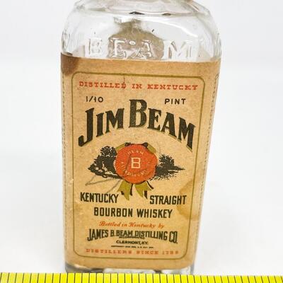 JIM BEAM BOURBON WHISKEY BOTTLE #1 - 1/10 PINT