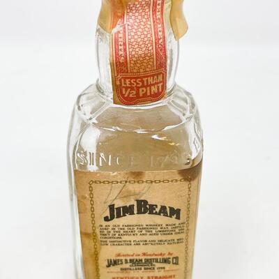 JIM BEAM BOURBON WHISKEY BOTTLE #1 - 1/10 PINT