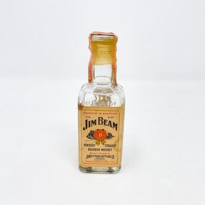 JIM BEAM BOURBON WHISKEY BOTTLE #1 - 1/10 PINT