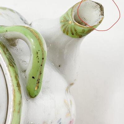 MINI RIBBED FLORAL TEAPOT/CREAMER