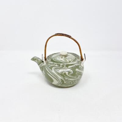 MINI GREEN SWIRL JAPANESE-STYLE TEAPOT/CREAMER