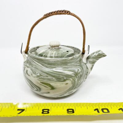 MINI GREEN SWIRL JAPANESE-STYLE TEAPOT/CREAMER