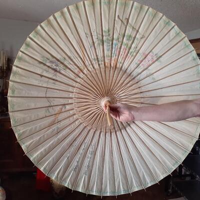 Vintage Bamboo and rice paper umbrella